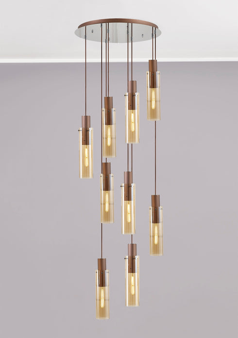 Brooks Slim Round Pendant 9 Light